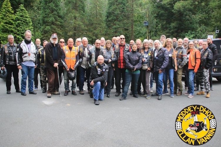Members of the Moddey Dhoo Motorcycle Club