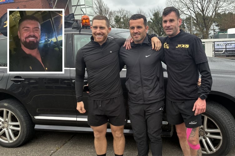 Main, left to right, Josh Thomas, Danny Roberts and Shaun McEntee at the Grandstand during the JTX5 challenge. Inset, Jordan Thomas