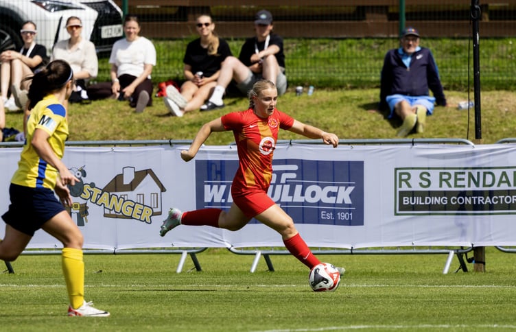 Holly Sumner in action for the Isle of Man women's side at last year's Island Games in Orkney (Photo: Gary Weightman)