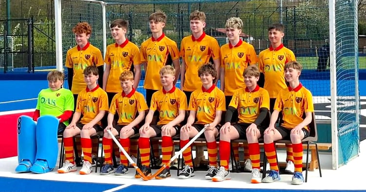 The Isle of Man under-14s boys hockey squad that faced Guildford in the England Hockey Junior Championship final at Nottingham Hockey Centre on Saunday