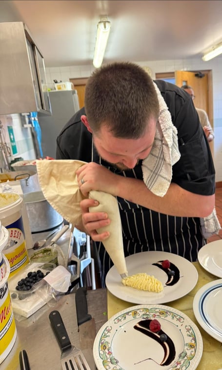 Chef Matt O'Neill and his team at The Neb Café, Tynwald Mills stepped in to prepare and cook all three courses for The Shared Table last week
