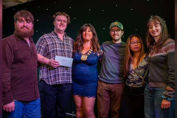 (l-r) Owen Williams, Jack McLean, Katell Klouareg (President of the Panceltic Festival), James McNulty, Arabella Ayen, Amy Palmer