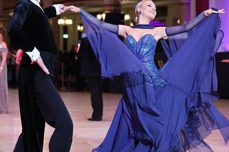 The young dancers during one of their championship-winning routines