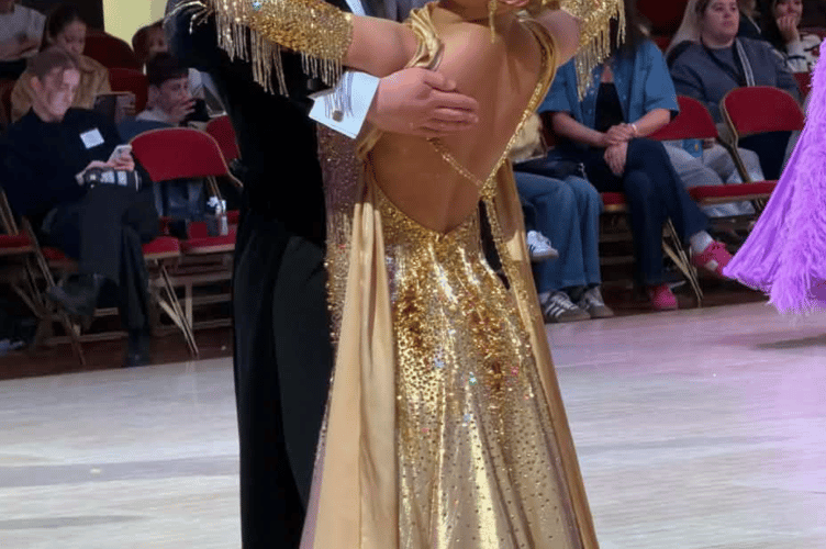 The pair competing in the Empress Ballroom at the Winter Gardens, Blackpool