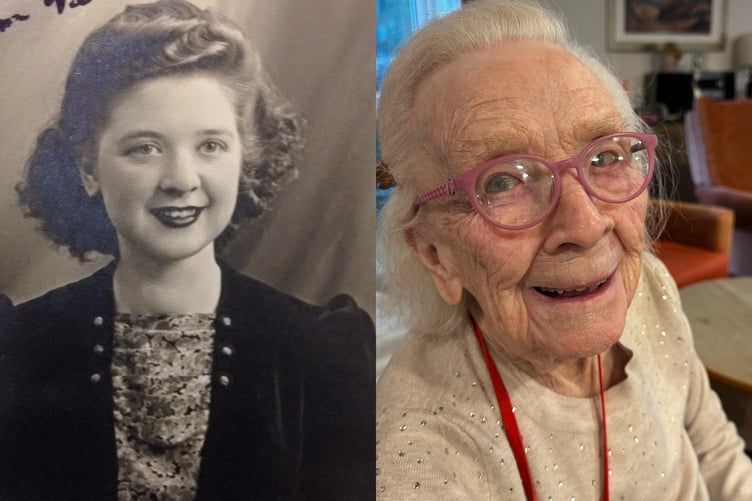 Vera pictured when she was 17 on the left and Vera pictured currently on the right