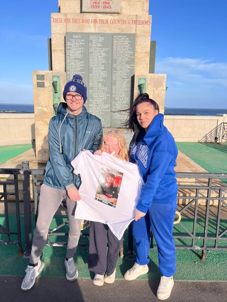 Daniel McGill pictured with Emily's mum Caroline Kelly