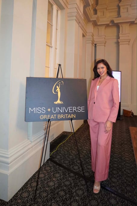 Angela at a Miss Universe, Great Britain event