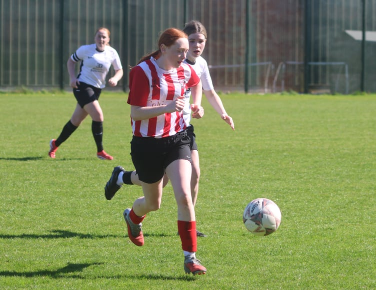 Peel's Pippa Wallis who netted twice in a 3-2 victory over Corinthians in the Canada Life Women's League on Sunday (Photo: Paul Hatton)