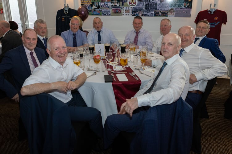 Former Marown players enjoyed the evening, which included a three-course meal 