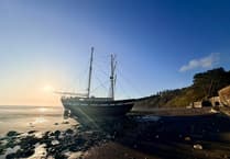 Beachgoers stunned as tall ship washes ashore overnight