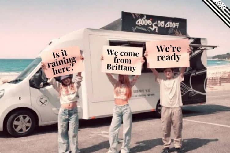'Food So Good' staff outside their pop-up van