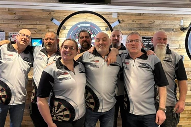Some of the members of the east team that won Isle of Man Darts Organisation's Super League title recently
