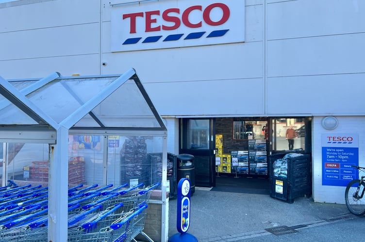 Entrance to the Tesco superstore in Port Erin