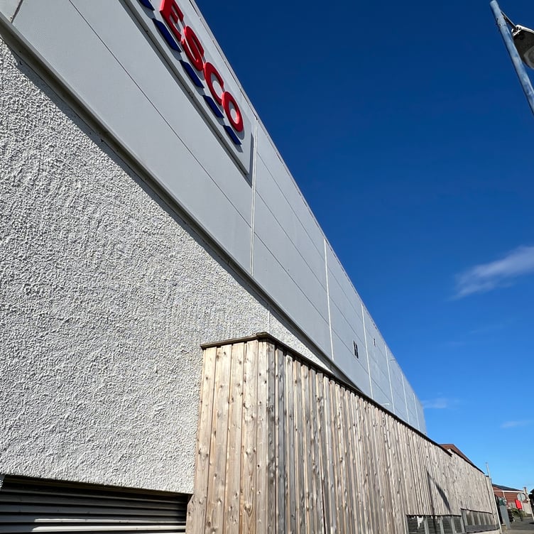 Banks of electrical equipment located at the side of the Port Erin superstore neighbouring Orchard Road
