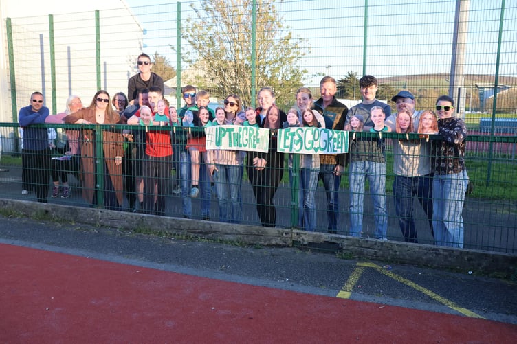 The Ramsey supporters at Friday evening's Women's Bowl final at the NSC (Photo: Paul Hatton)