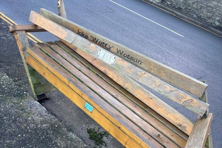 The bench was believed to have been damaged by a vehicle