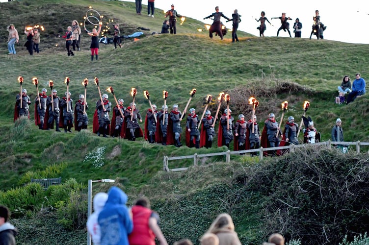 Shetland's Jarl Squad descends Peel Hill