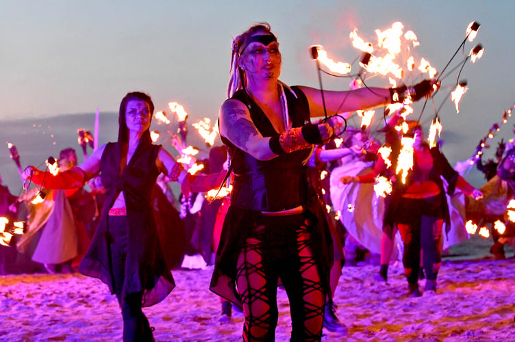 Fire spinners proved a crowd pleaser