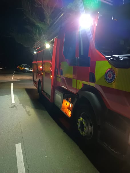 Fire crews at the scene on Ballaoats Road