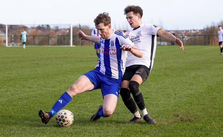 Having won 4-0 in the reverse fixture at Ballafletcher in February, Corinthians completed a league double over Ramsey with a 3-2 win at Ballacloan on Tuesday evening (Photo: Gary Weightman)