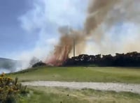 VIDEO: Police shut road as large fire breaks out at golf course