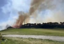 VIDEO: Police shut road as large fire breaks out at golf course