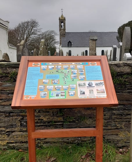 The new interpretation board on the St Mark's Heritage Trail 