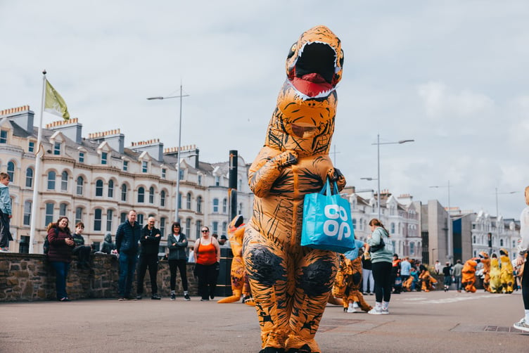 One dinosaur paid a visit to the nearest Co-Op