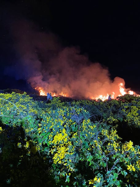 The fire service has issued a dry weather warning after a Point of Ayre blaze