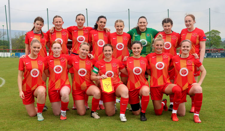 The Isle of Man women's football team that defeated Preston North End 4-2 at Longbridge FC on Saturday afternoon (Photo: Paul Hatton)