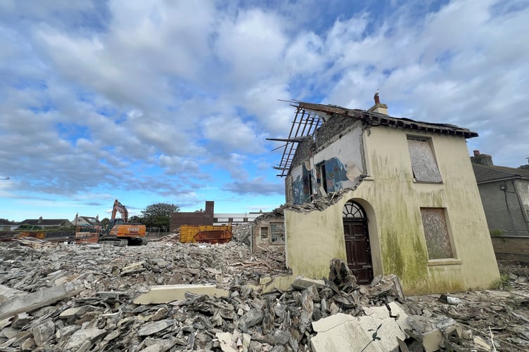 Demolition of site for proposed new Co-op store in Port Erin