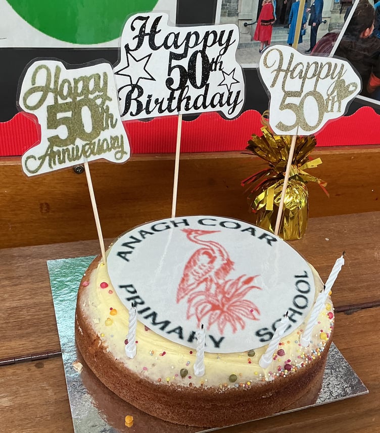 A 50th birthday cake was made for the school