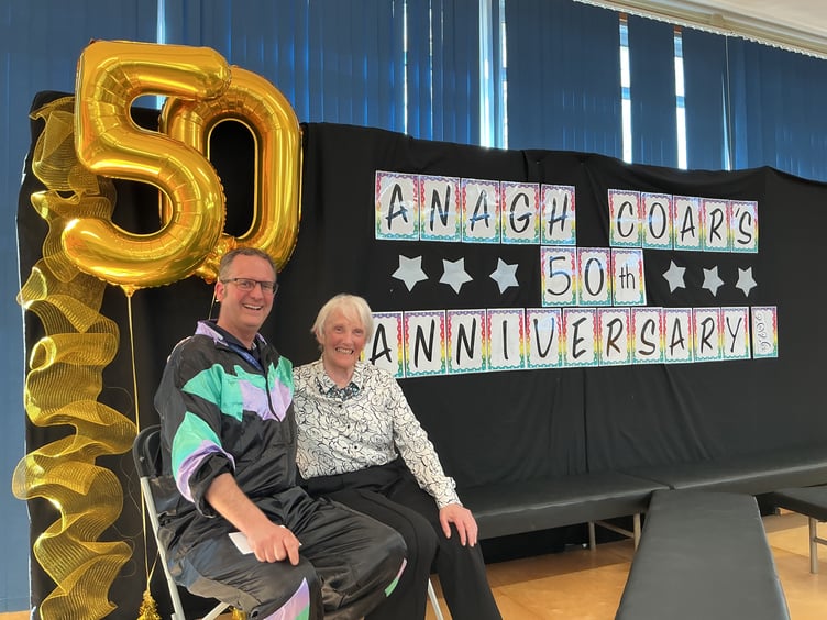 Rob Coole and Norma Cowell, the current and first headteachers at Anagh Coar