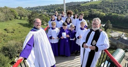 The choir at the Laxey Wheel in 2024