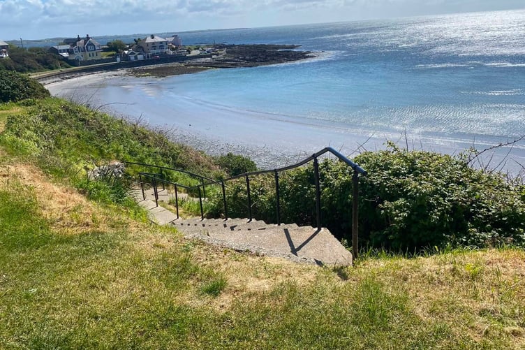 The steps and path heading down towards Port St Mary's Chapel Beach has now reopened to the public