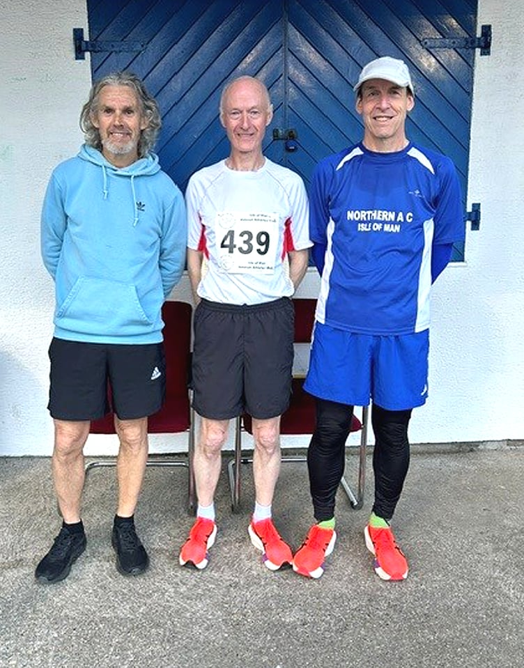 The top three in the 10km run at last week's Spring Handicap (left to right) runner-up Robbie Callister, winner Michael Loundes and third-placed Kevin Deakes