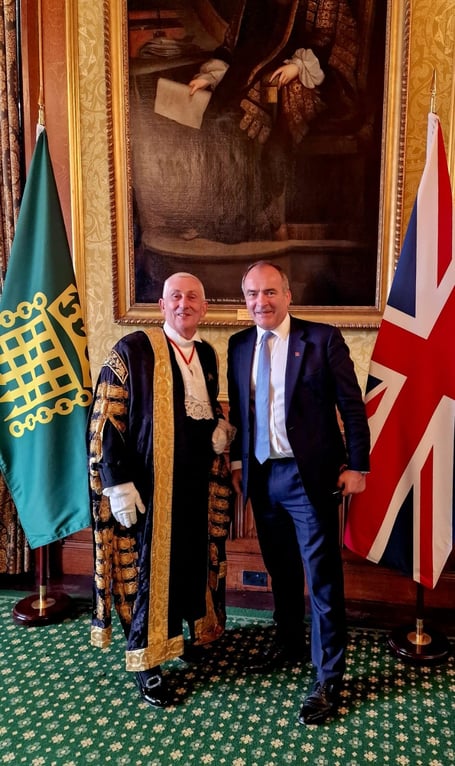 Chief Minister Alfred Cannan with Speaker of the House of Commons Sir Lindsay Hoyle MP