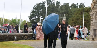 Molly-Mae braves the rain for Venezuela Fury's wedding