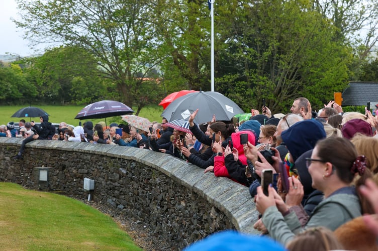 Crowds at the wedding of Venezuela Fury and Noah Price at St John's.