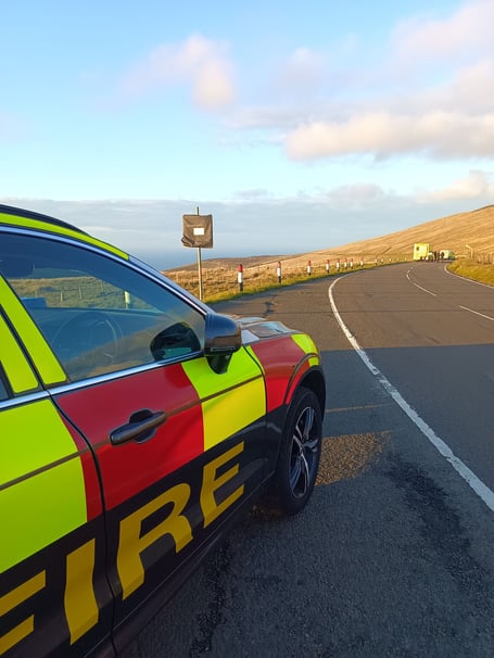 Staff from the Isle of Man Fire and Rescue Service at the scene 
