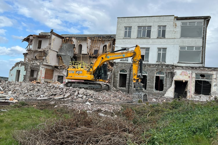 The main hotel building has been partly demolished