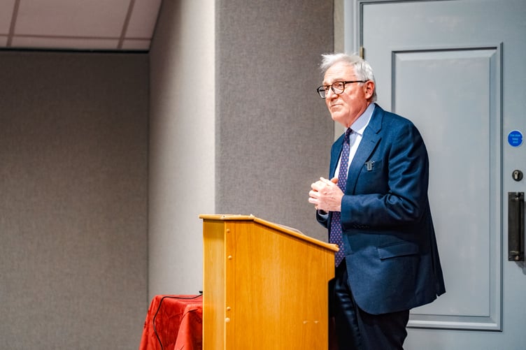 Lieutenant General Richard Nugee speaks at the Villa Marina event