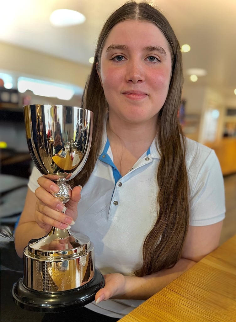 Isle of Man Junior Girls Championship cup holder Gigi Fisk retained her title at Castletown on Sunday (Photo: Linda Fisk)