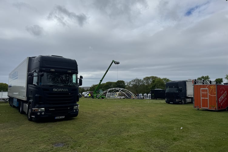 Work continuing on the TT Fan Park, with Okell's Inns and Monster Energy teams preparing for a lot of footfall over the next fortnight 