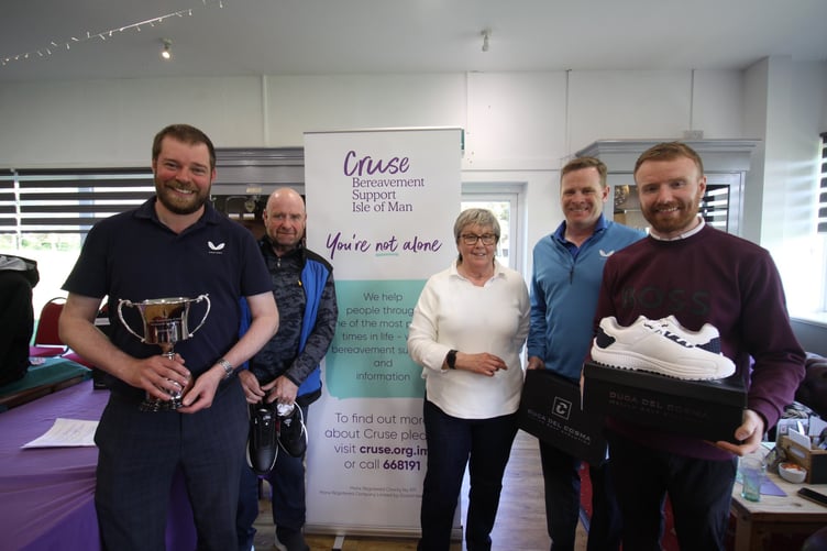 First place LMS Partners being presented with the trophy by Mike’s wife Janet Henthorn