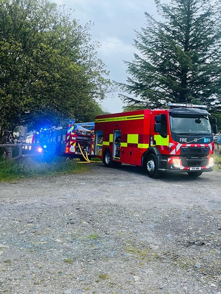 The Isle of Man Fire and Rescue Service at the scene