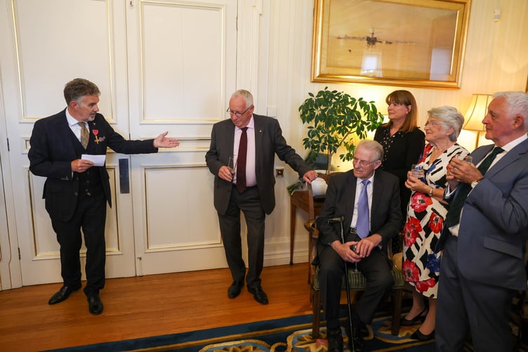 Mr Skelly with the first Chief Minister of the Isle of Man, Sir Miles Walker