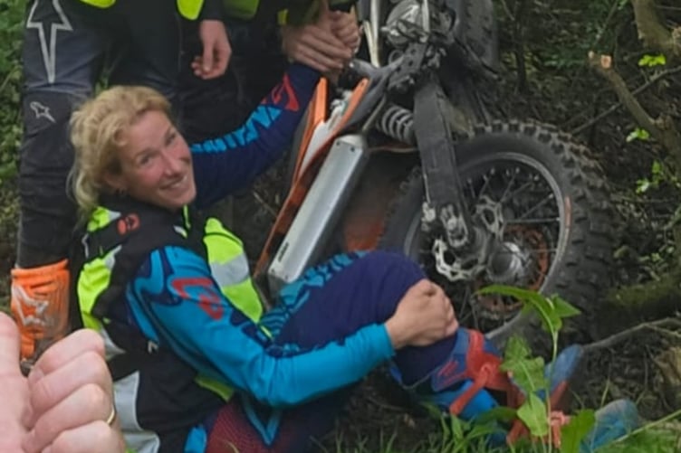 Jenny Tinmouth after crashing her enduro bike (Photo: Jenny Tinmouth)