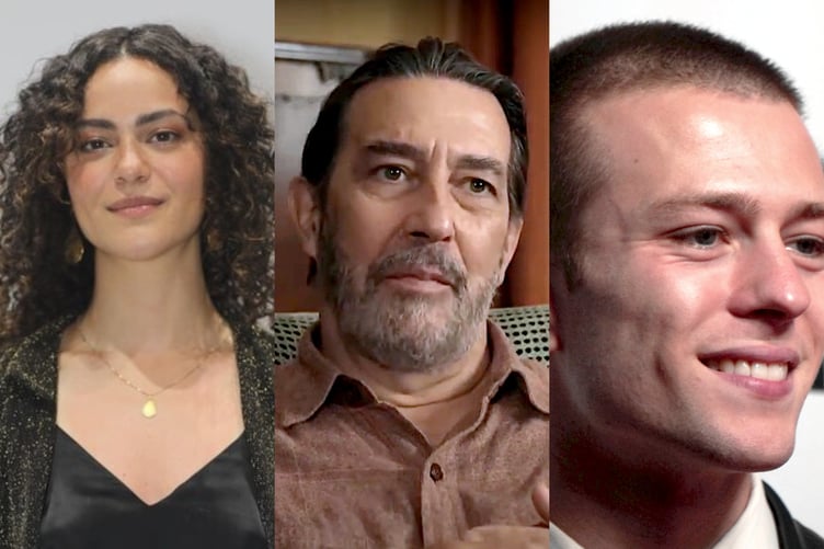 Left to right: May Calamawy, Ciaran Hinds and Ruaridh Mollica have all joined the cast of 'Isle of Man'