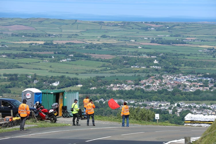 A red flag being shown on the Mountain Course (Photo: Callum Staley/CJS Photography)